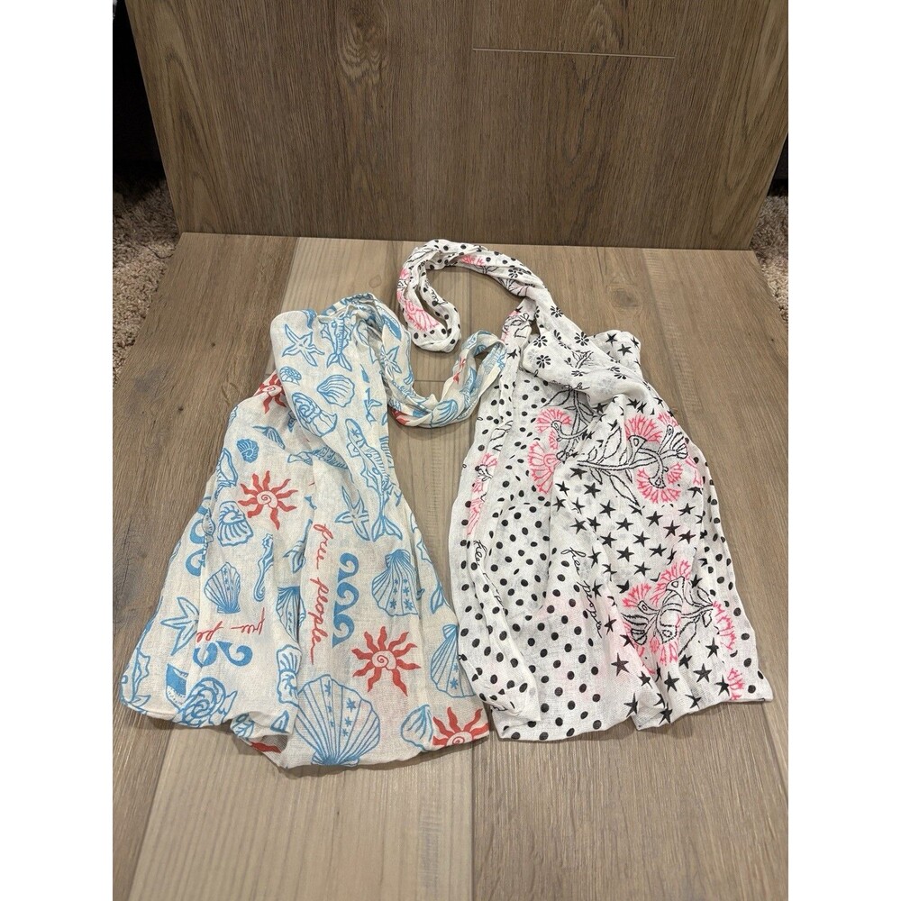 Free People Everyday Reusable Tote Bundle Seashells Dot Floral Boho Slouchy